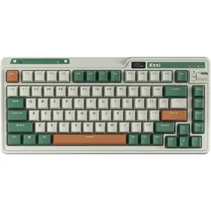 KZZI K75 PRO RGB 75% Wireless Gasket Mechanical Keyboard, Triple Mode BT 5.0/2.4G/USB-C 82 Keys Hot Swappable Gaming Keyboard w/Knob & Power Display, Custom Tactile Switches, Green