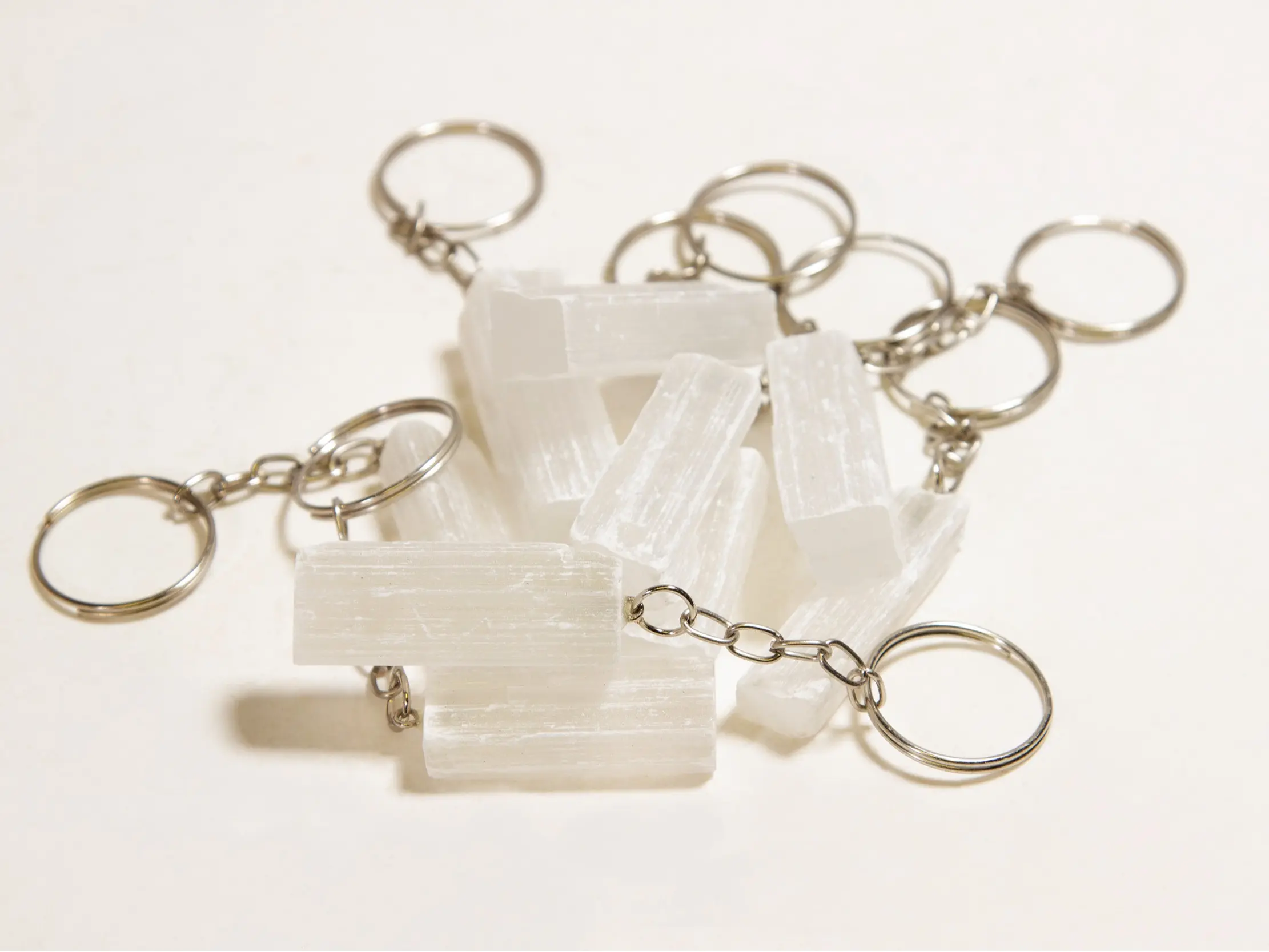 Selenite Crystal Keychain