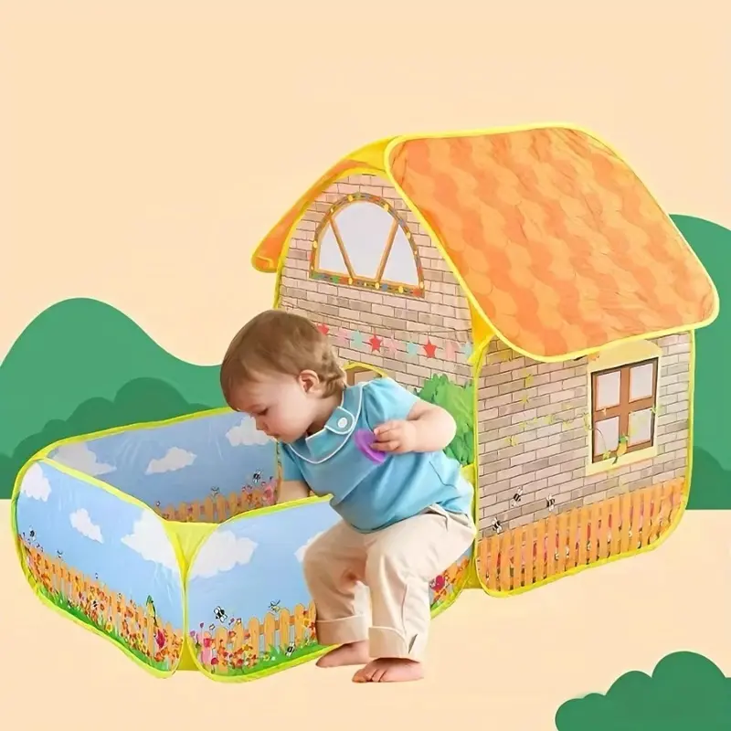 Unisex Play House Ball Pit, Indoor-Outdoor Playset for 3-4 Years Old Toddlers - Developmental Play Tent Toy for Indoor-Outdoor Use