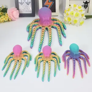 4pcs 3D Printed Fun Octopus Set, Moving Doll Statues, Decor Figurine, Halloween Christmas Gifts, Suitable for Various Occasions, 3D Printed Animals
