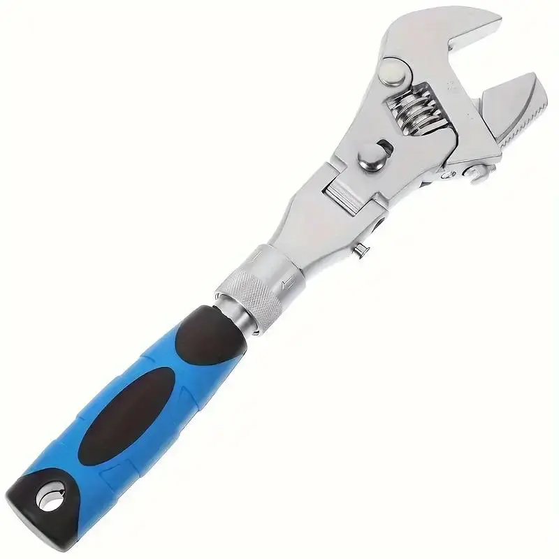 5-in-1 Adjustable Ratcheting Wrench, 180° Folding & Rotating Head Wrench, Multi-functional Tool for Easy Grip and Versatile Use