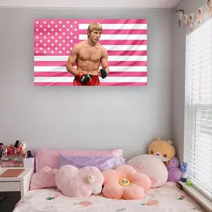 Paddy Pimblett Flag, The Baddy MMA Wall Flag, Pink UFC Fighter Tapestry, Fight Room Gym Decor | Paddy the Baddy Pimblett Pink Flag, Sports Room Wall Poster, Ufc Flag, Trending Flag.