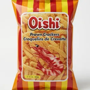 Oishi Ambient Prawn Crackers, 2.12 oz (60g) Crispy Puffed Snack Food