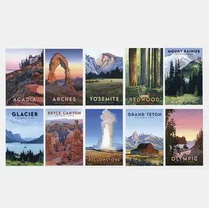 National Park Travel Poster Postcard Pack of 10