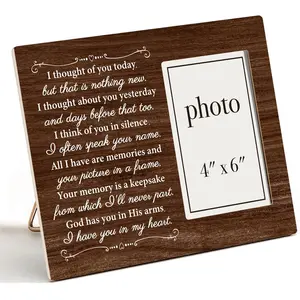 Memorial Gifts Wood Picture Frame, Memory Gifts for Loss of Mother Father Brother Husband Son Daughter, Sympathy Gift for Loss of Loved One, Remembrance Picture Frames, 4 x 6 Inch Photo
