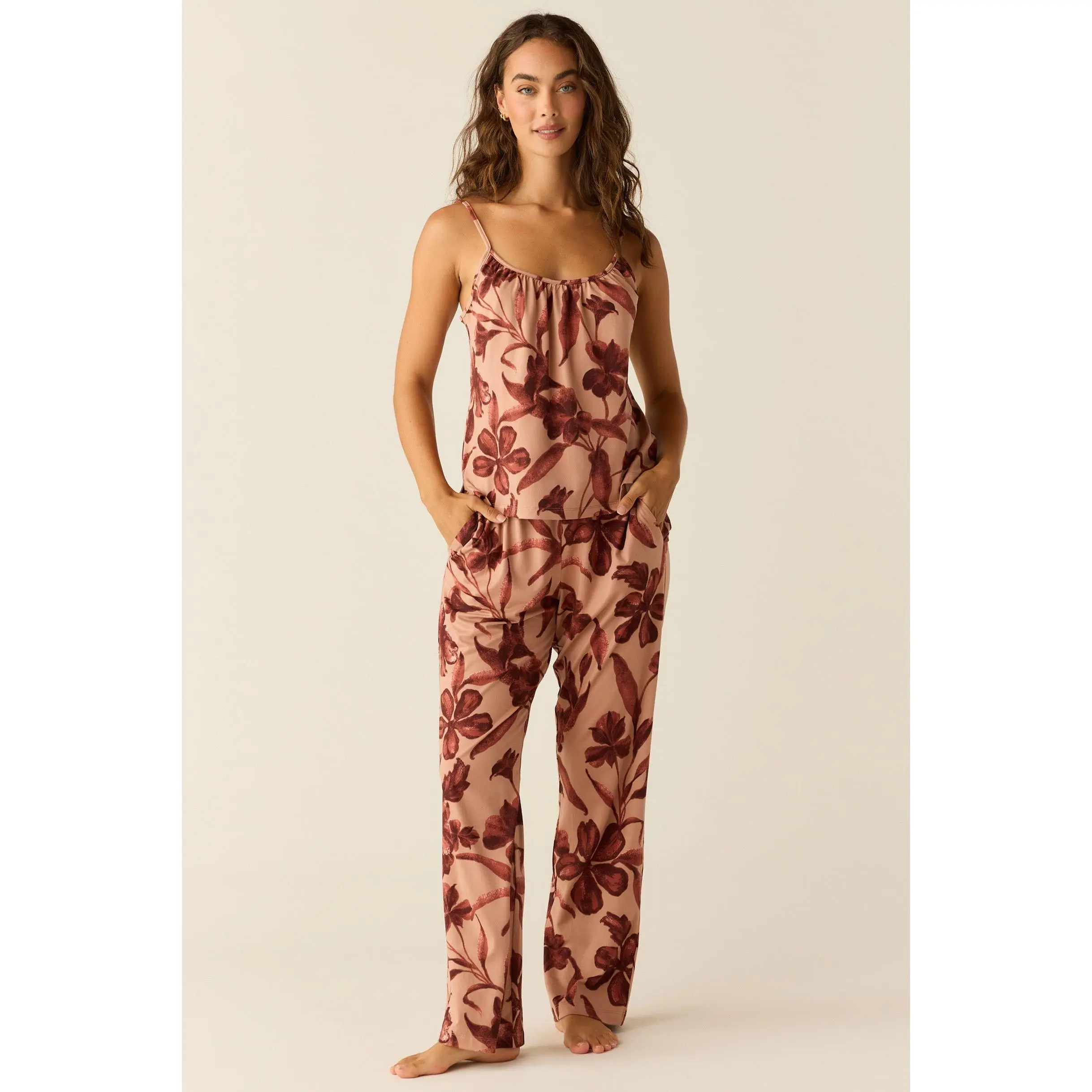 Bella Cloud Jersey PJ Set in Rosewood