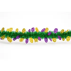 Mardi Gras Mask Tinsel Garland - 15ft