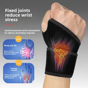 Black Unisex Wrist Support Brace for Badminton Basketball Tennis Weightlifting Sports with Elastic Bandage to Prevent Sprains and Provide Pain Relief