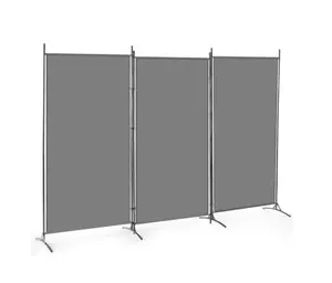6FT Folding Room Divider Privacy Screen, 3 Panel Freestanding Partition with Steel Frame for Home & Office