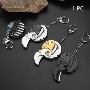 Sharp Coin Pocket Outdoor Folding Knife, Mini Edc Tool Keychain, Portable Fruit Knife, Compact Hanging Accessory, Keychain Multi Tool