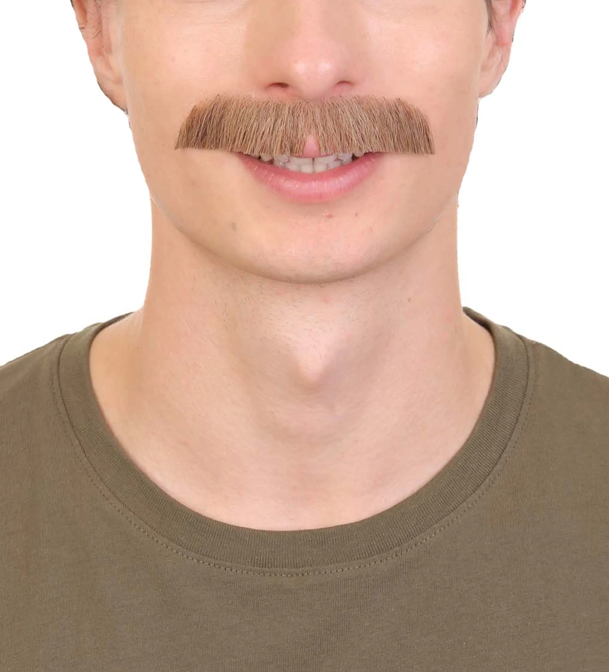 Adult Grandpa White Mustache Cosplay Essential, Straight Synthetic Cosplay Facial Hair | Adult Ideal for Halloween Natural Fashion Beautiful Self Adhesive Mustache, Flame-retardant Synthetic Fiber