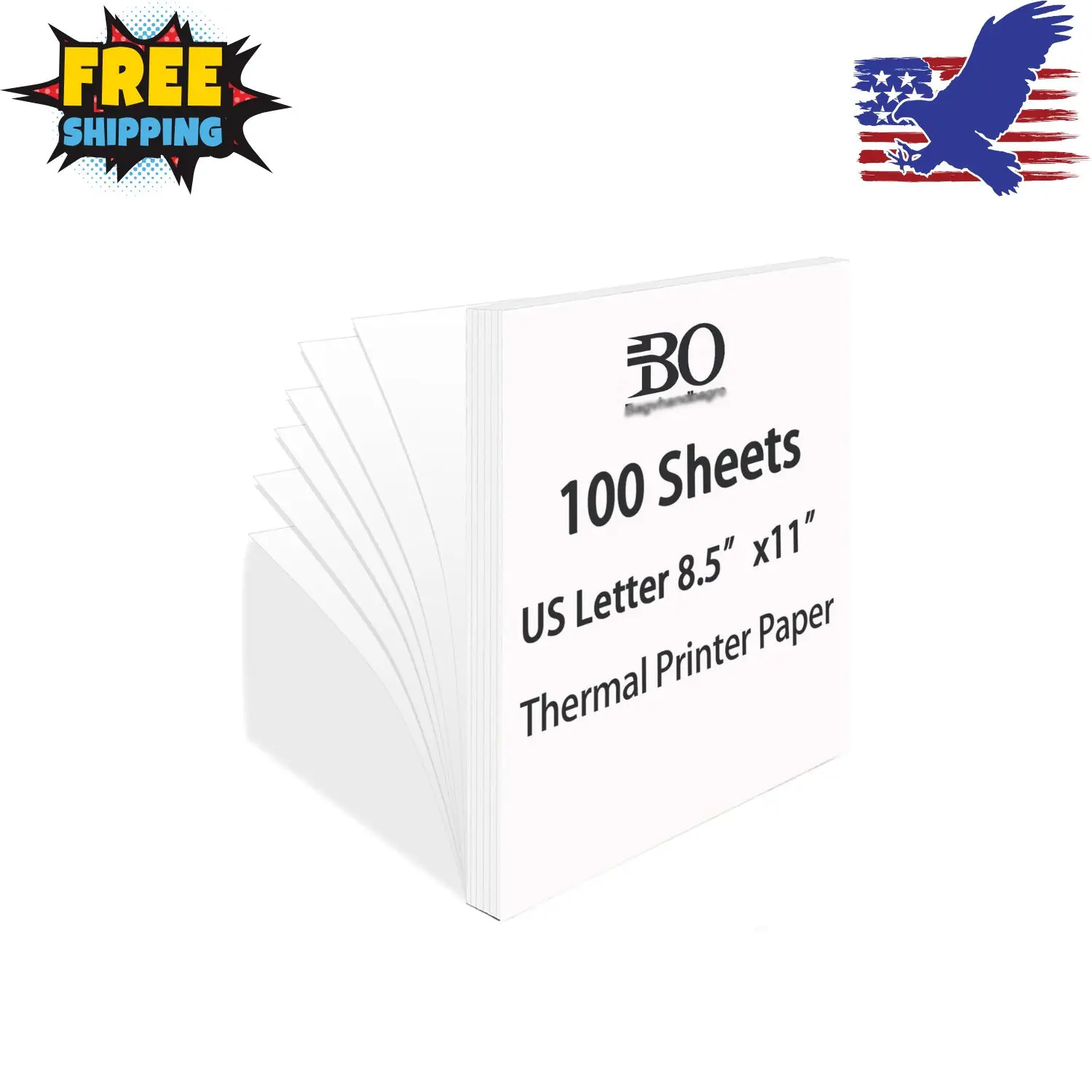 100 Sheets Thermal Printer Paper, 8.5''×11'' US Letter Size, Advanced Printing Paper