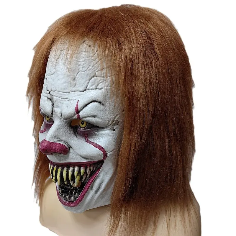 Halloween Scary Clown Mask For Cosplay Masquerade Party Full Head Latex Stage Props