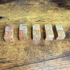 Unakite Six-Side Dice (Pair of 2)