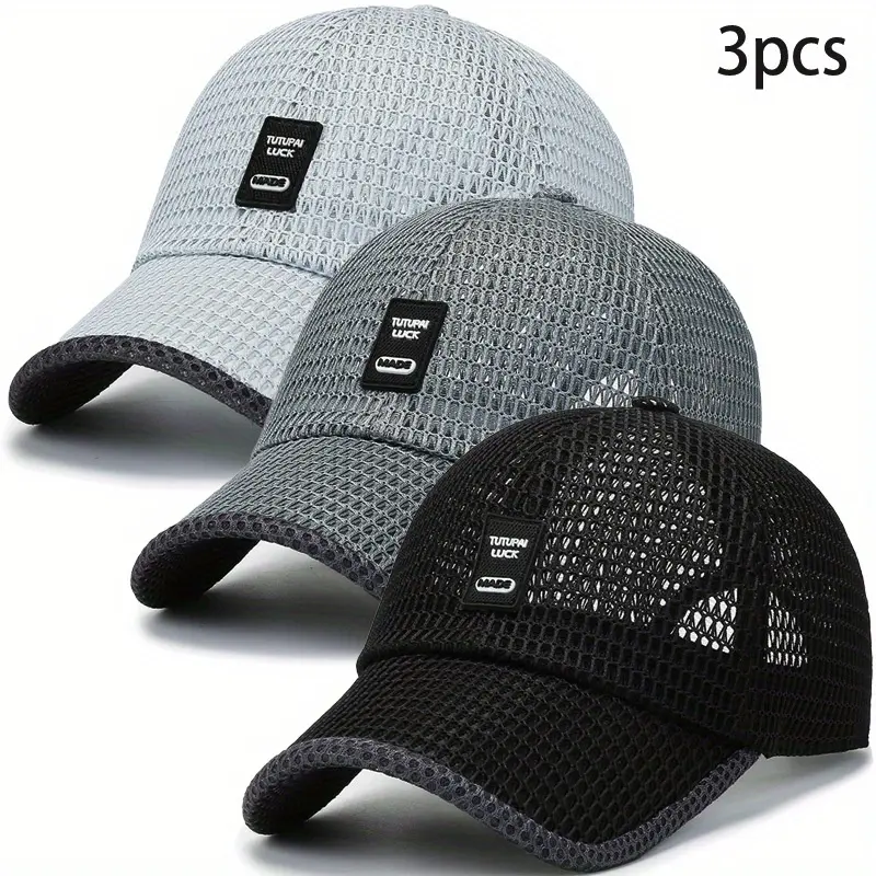 3pcs set, summer shade duckbill cap, outdoor breathable sports baseball cap, a good choice for travel, vacation, running, fishing, hiking, camping, and holiday