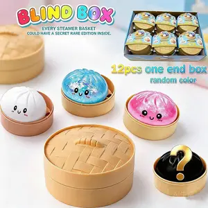 12-pack - Giant dumpling-shaped soft and cute blind boxes with rich expressions, stress relief toys, made of soft TPR material, used to relieve stress and unlock. Valentine's Day and Easter gifts, suitable for children's exchange.