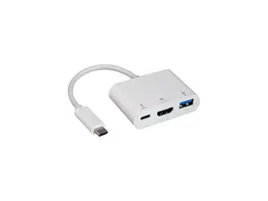 Nippon Labs USB 3.1 Type-C to USB 3.0 Type-A / HDMI / Type-C Hub, Supports 4K x 2K @ 30Hz, White Charging Adapter, 30UC-CHMU3C