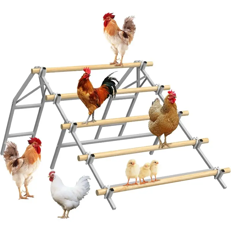 Chicken Perch for Coop, Chicken Perch Roosting Bars,oosting Bars for Chickens Coop, Chicken Perch Ladder, DIY with Your Own Wooden Boards,Silver