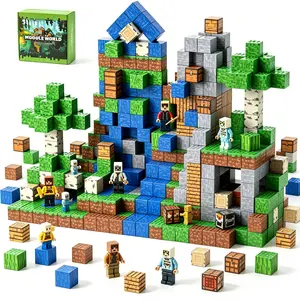 300PCS Pixel Magnetic Blocks Set, Strong Magnetic Building Cubes, STEM Montessori Sensory Geometry Toy, Screen-Free DIY Stacking Gift for Kids 3+ outdoorfun