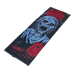 3D Printed Zombie Bookmark Gothic Horror Book Lover Gift with Pale Blue Zombie and Blood-Red Moon Design