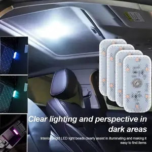 Magnetic Auto Lights Wireless LED Touch Light Roof Ceiling Sensor Read Lamp Mini USB Charging Light Car Interior Accsesories