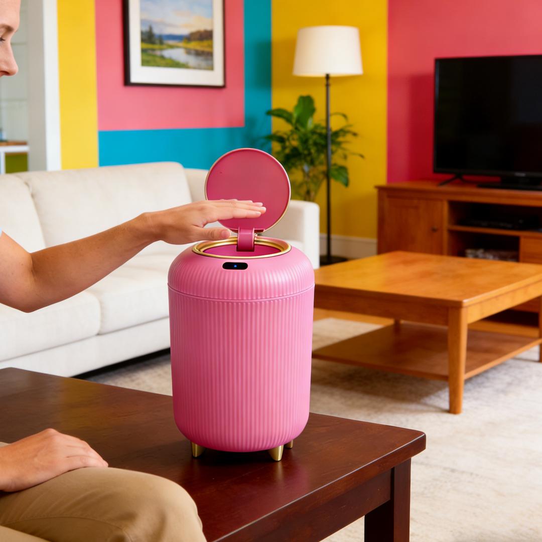 Smart Sensor Automatic Open Trash Can – Infrared sensor-activated, waterproof & compact, odor-blocking design! Perfect for bathroom, bedroom, and kitchen. Your must-have upgrade for a greener home!