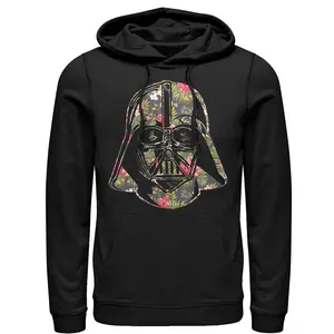 Men's Star Wars Tropical Print Darth Vader Helmet Pull Over Hoodie