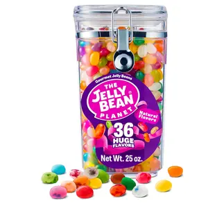 The Jelly Bean Planet Gourmet Jelly Beans 25oz Jar – 36 Natural Fruit Flavors, Kosher, Gluten Free Candy, Plant-Based Colors, Bulk Easter Basket Treat