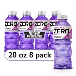 Electrolyte Enhanced Zero Sugar Grape Sports Drink, 20 Ounce (Pack of 8)