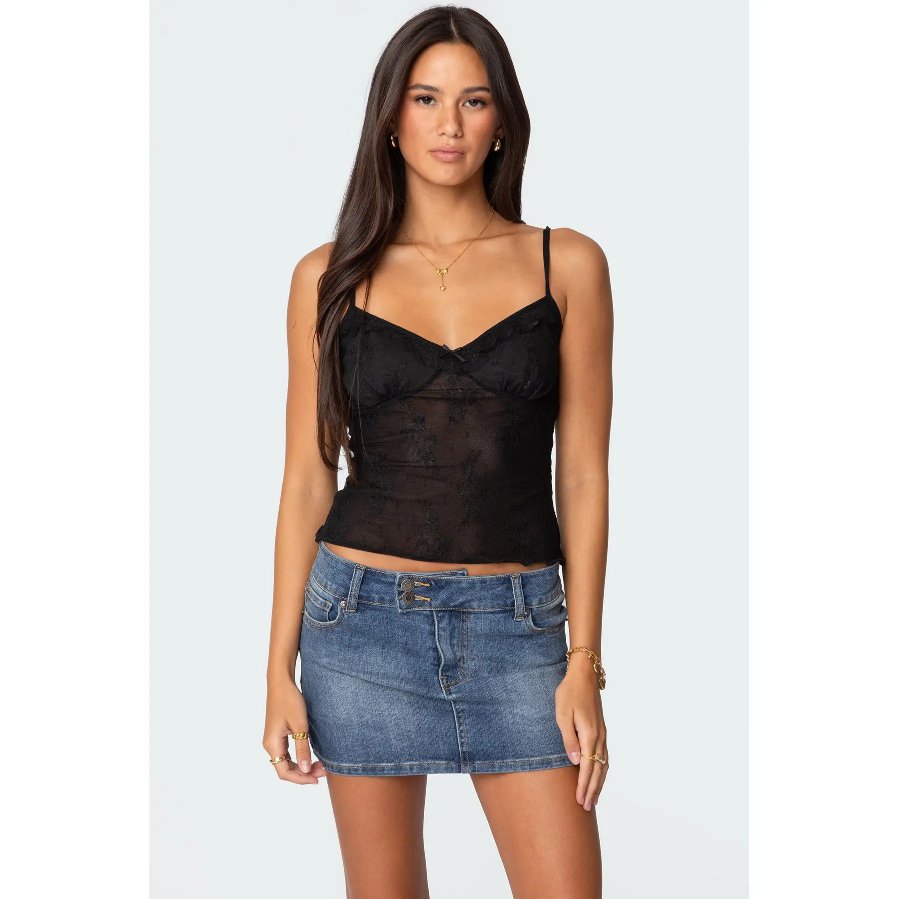 Angelina Sheer Lace Tank Top