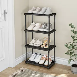 4-Tier Narrow Shoe Rack ,Slim Vertical Storage for Small Entryways,Wardrobe, Bathroom Living Room,Kitchen and Study, Maximize Space in Tiny Homes