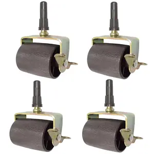 Bed Frame Wheels Rollers with Locking Bed Frame Casters Replacement with Socket Sleeve Insters for Bed Frame Socket Set of 4