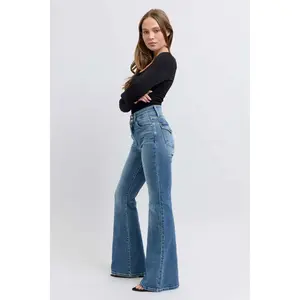 Judy Blue High Waist Two Button Flare Jeans