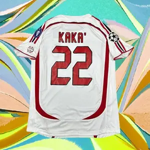 2006 2007 Away Retro White No.22 Kaka Short Sleeve Soccer Jersey