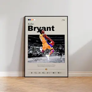 Kobe Bryant Poster, Basketball Legend Art Print, Wall Decor, Sports Memorabilia, Black Mamba Tribute, NO FRAME Home Decor, Motivational Artwork decoration