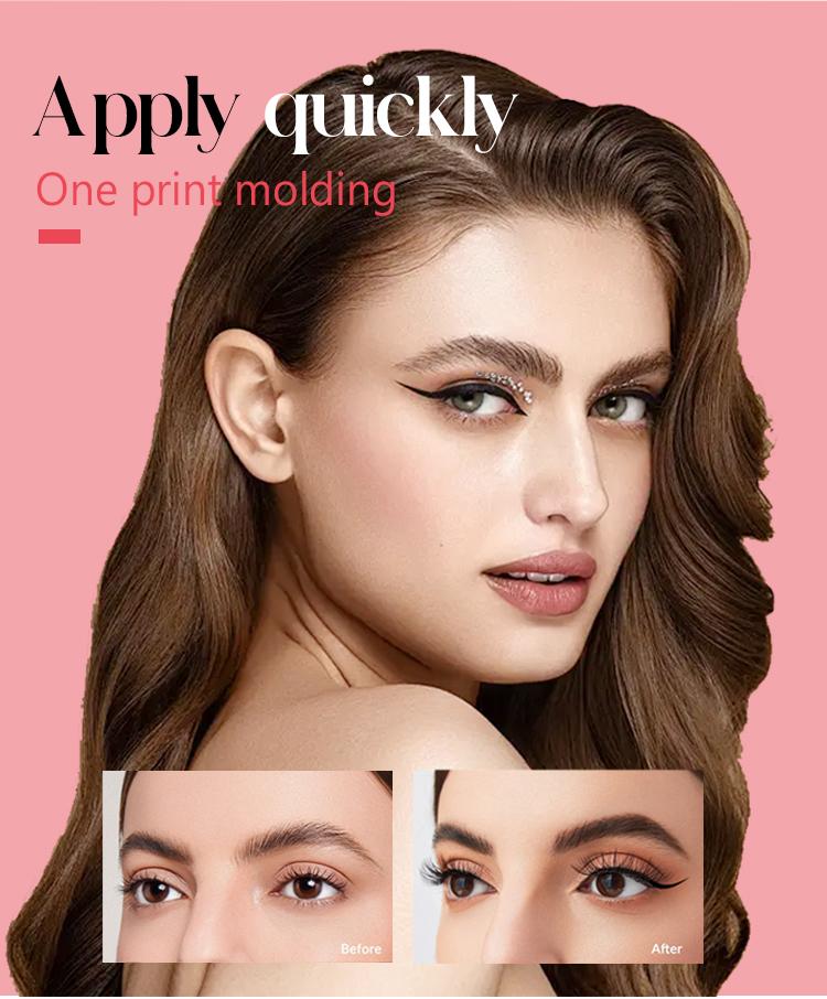 PAGE VINE One-Step Eyeliner Stamp Pen for Beginners Waterproof Smudge-Proof Winged Liner Stamp Quick Makeup Tool with 2 Shades Natural Black & Honey Tea Brown