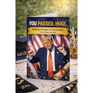 Funny Trump Graduation Card - Handmade with Red or Kraft Envelope