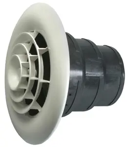 Havaco Quick Connect HT-GRB-R1 White Round Ceiling Diffuser and 8-7-6 in. Reducing Boot, Custom Graphics, Multi-Size, Paintable
