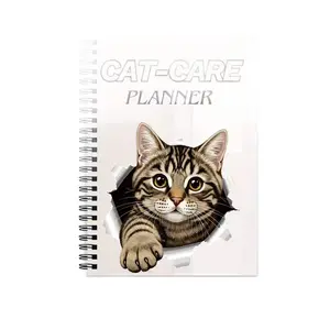 Cross-Border Available Cat Care Planner Book, Adorable Pet Daily Record Notebook, Cute and Fun Design for Cat Lovers