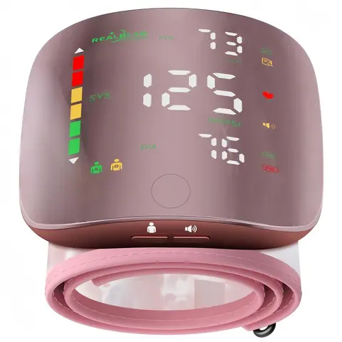 Rechargeable Wrist Blood Pressure  with LED Touch Screen, Voice Broadcast & 99x2 Memory — Accurate Home BP Tracking Made Simple,Suitable 5.3 - 7.6 inches