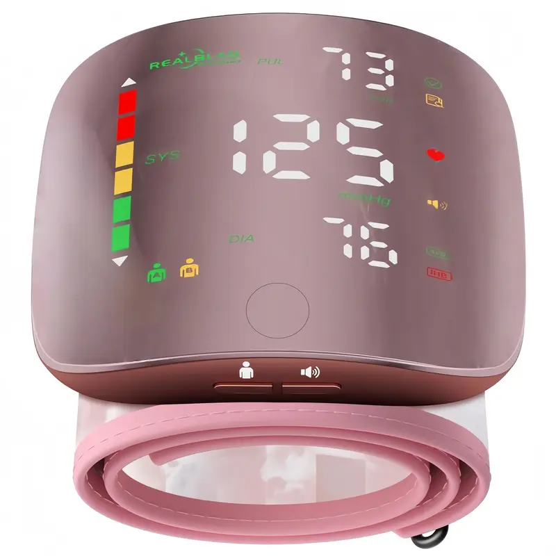 Rechargeable Wrist Blood Pressure  with LED Touch Screen, Voice Broadcast & 99x2 Memory — Accurate Home BP Tracking Made Simple,Suitable 5.3 - 7.6 inches