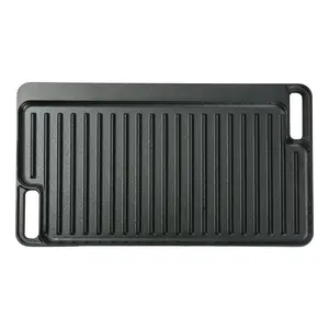 16" Pre-Seasoned Cast Iron Grill and Griddle Pan