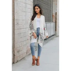 Long Floral Kimono Cardigan – Elegant & Versatile Summer Cardigan with Stunning Floral Print and Open-Front Design for All-Day Wear