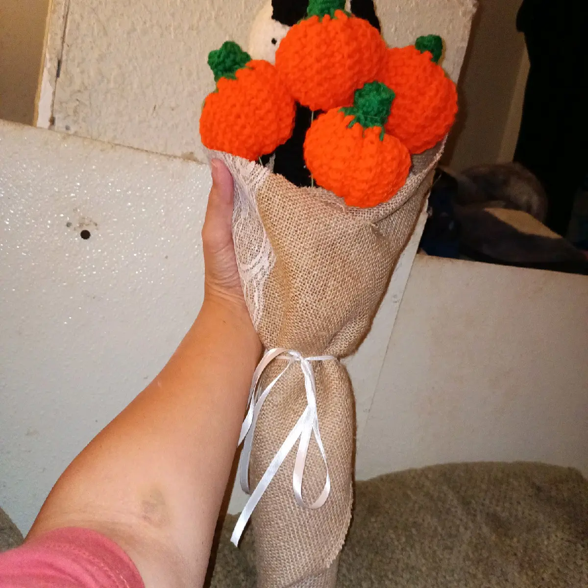 handmade crochet jack skeleton bouquet