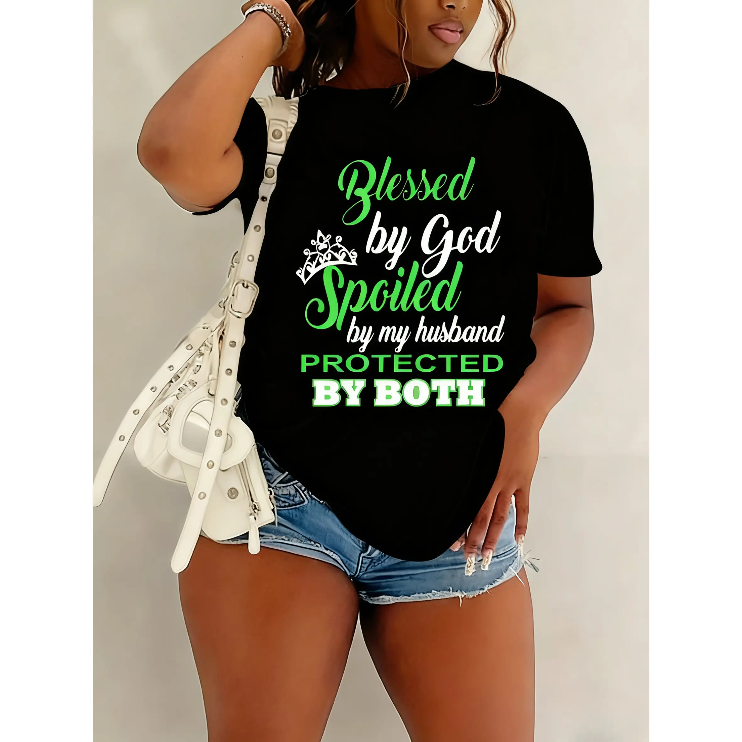 Lady's 100% Pure Cotton Graphic T-Shirt - Short Sleeve, Round Neck, Streetwear Style, Smooth Fabric, Multi-Color Options, All-Season Casual Fashion