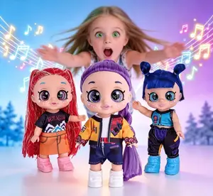 K-Pop Girl Group Member Figurines (Rumi, Mira, Zoey) - 10/13-in Lifelike Models with 5D Sparkling Eyes, Music Playback Function - Ideal Holiday Gift for Girls (Home Decor Statue)