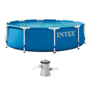 Intex 28201EH 10' x 30" Metal Frame Round Above Ground Swimming Pool with Pump Intex 28201EH 10' x 30" Metal Frame Round Above Ground Swimming Pool with Pump