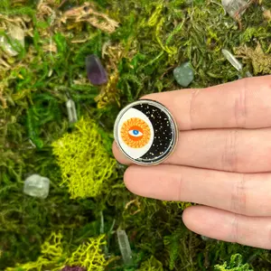 Eye of Protection Sun and Moon Enamel Pin