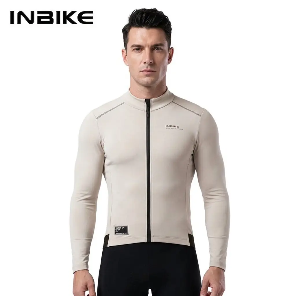 INBIKE Men's Winter Thermal Long Sleeve Cycling Jersey - Fleece Lined, Full Zip, Reflective, 3 Rear Pockets, Quick Dry Poly-Spandex Unisex Long Sleeve Tops