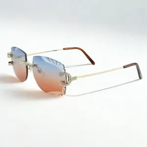 Iced Out C Wires - Diamond Cut Two Tone Orange Lens